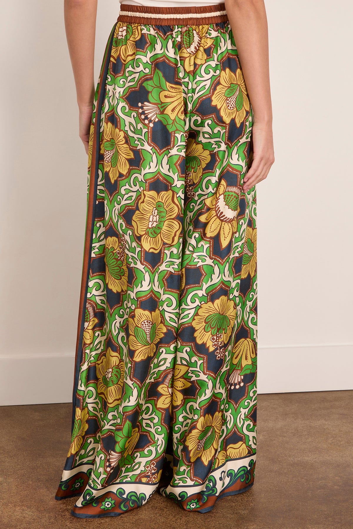 Liana Silk Palazzo Pant in Multi - Image 4
