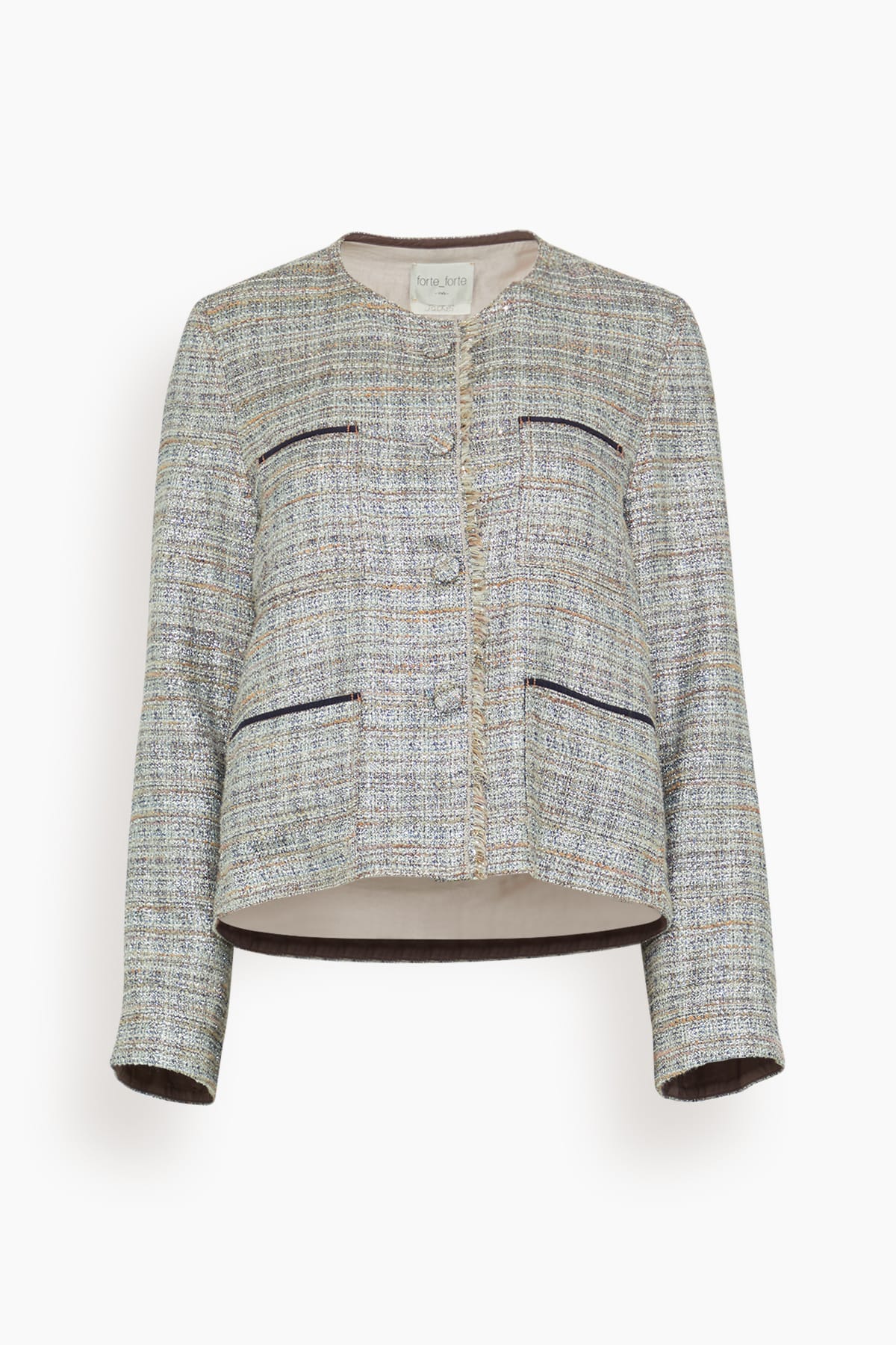 Light Natte Lurex Deconstructed Jacket in Notte