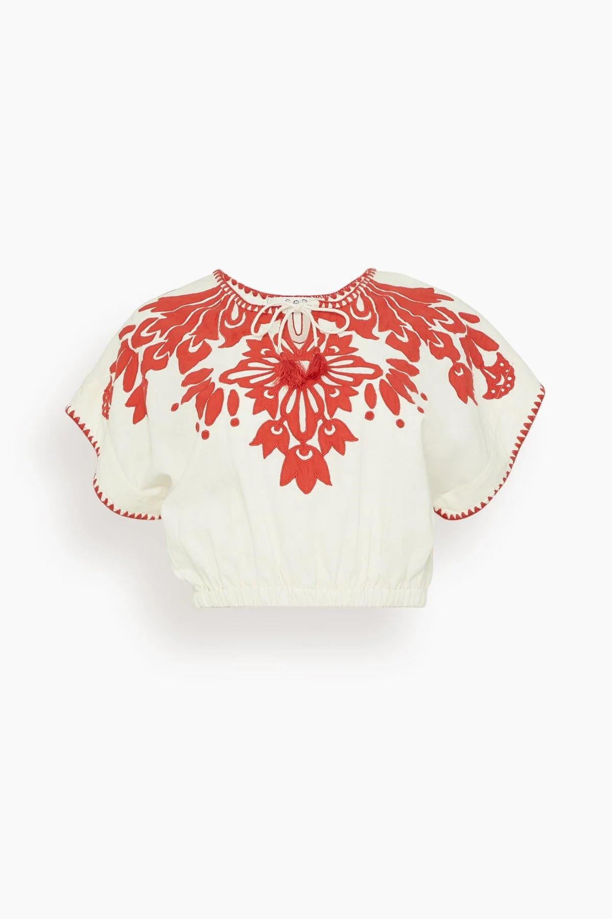 Liliana Applique Top in Red