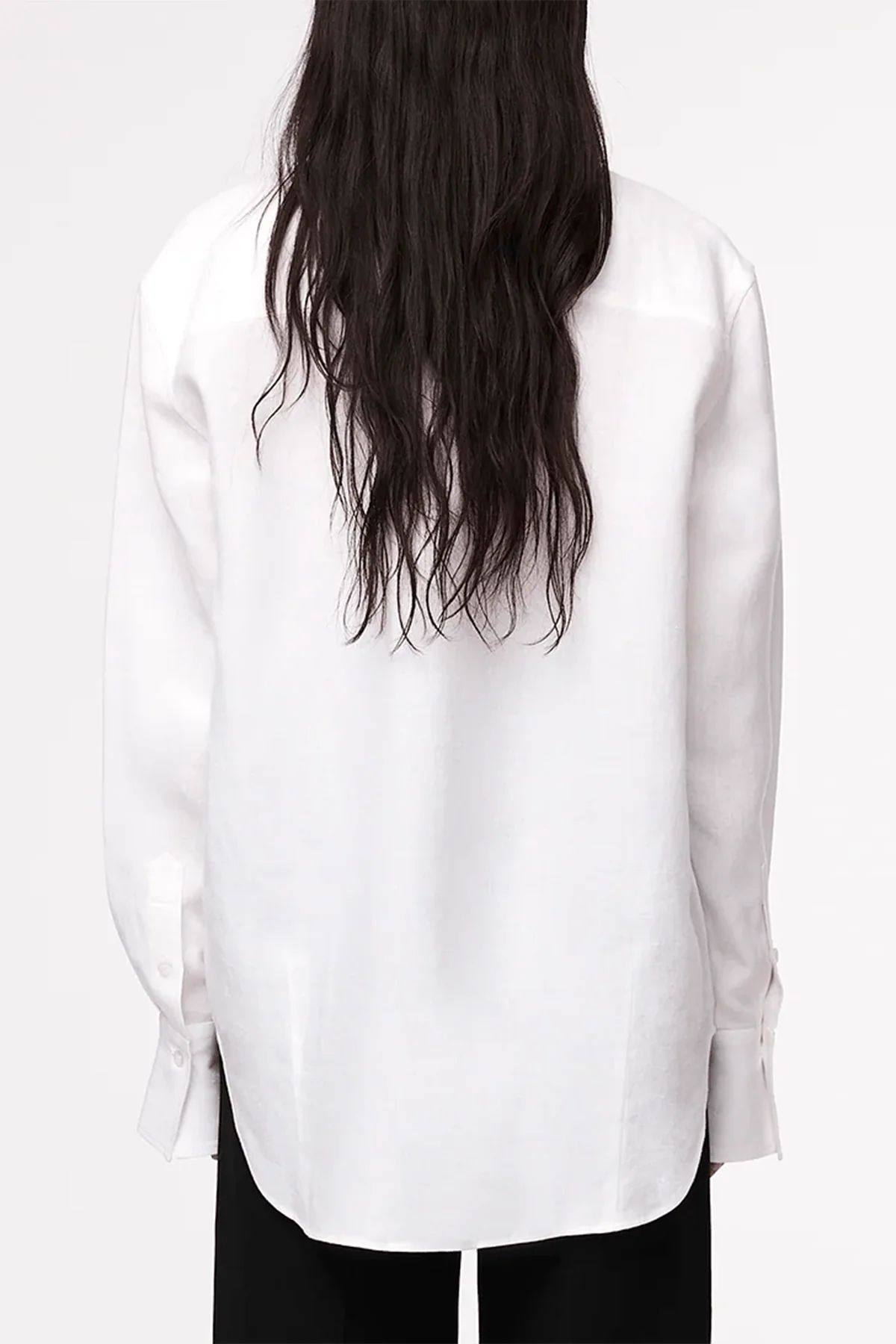 Linen Oversized Mens Shirt in White - Image 4