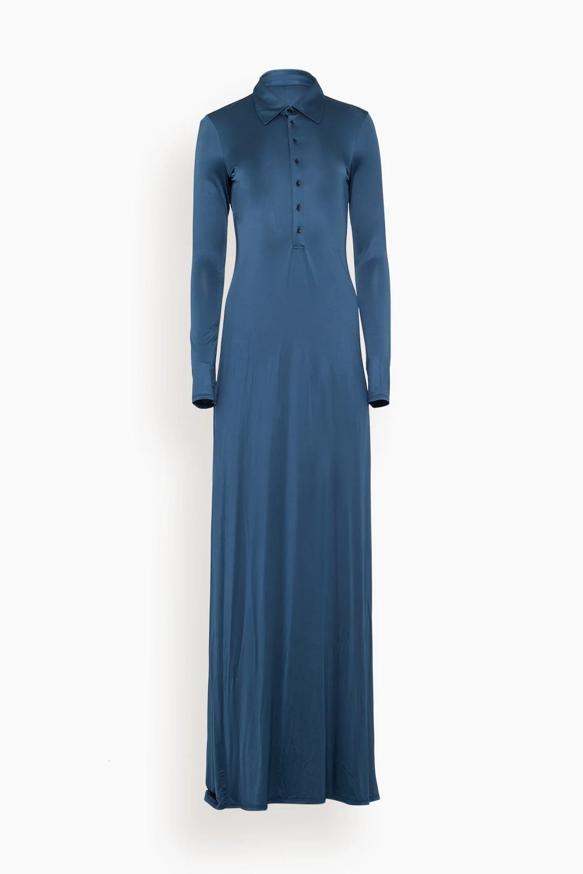 Liquid Contour Buttondown Shirtdress in French Navy