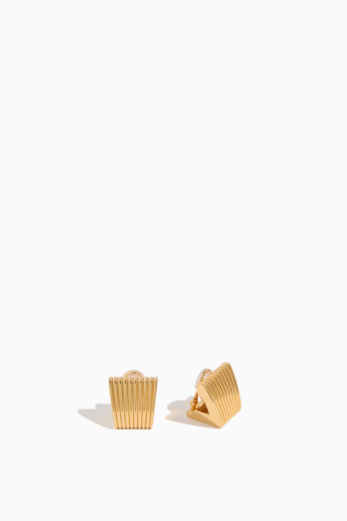 Liz Chunky Clip Earrings in Yellow Gold