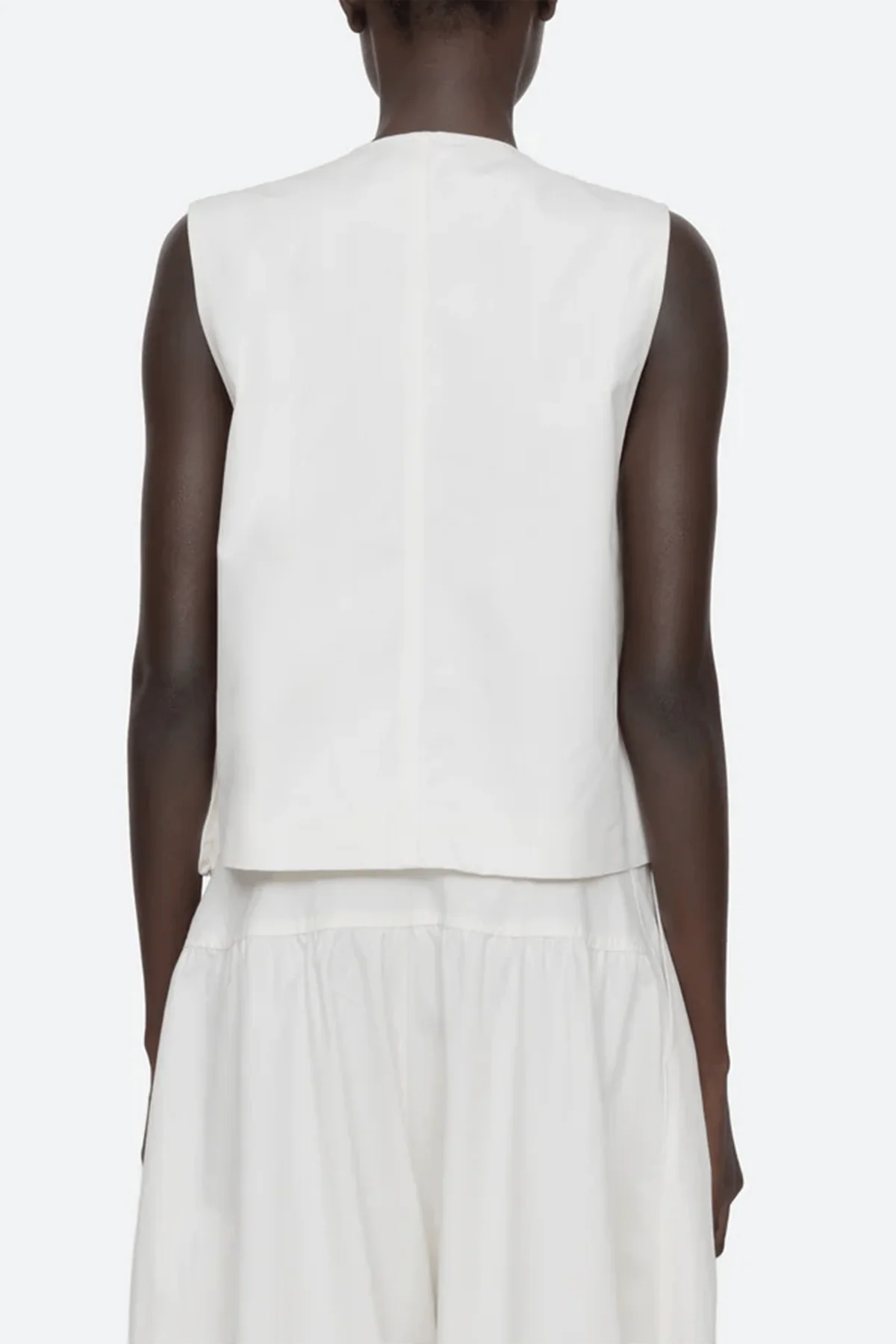 Lois Twill Vest in Cream - Image 4