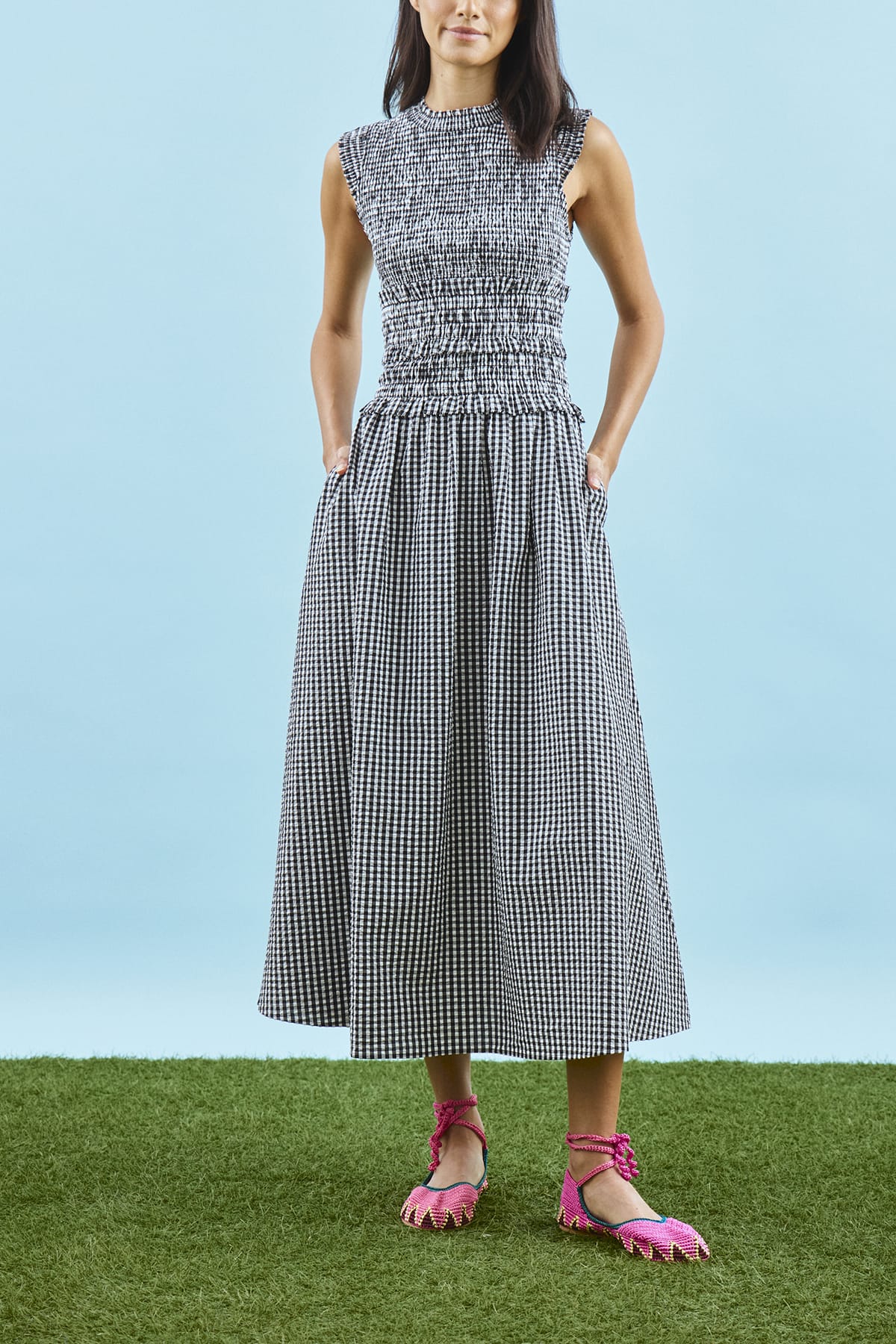 Louise Dress in Black/White - Image 2