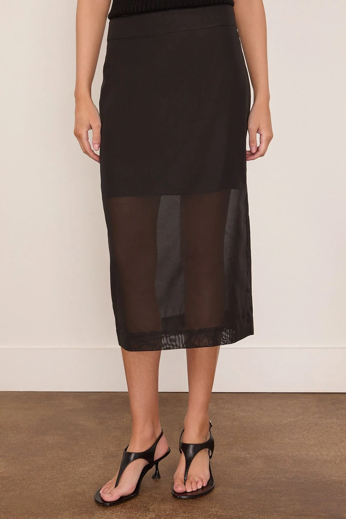 Low Rise Sheer Skirt in Black - Image 3