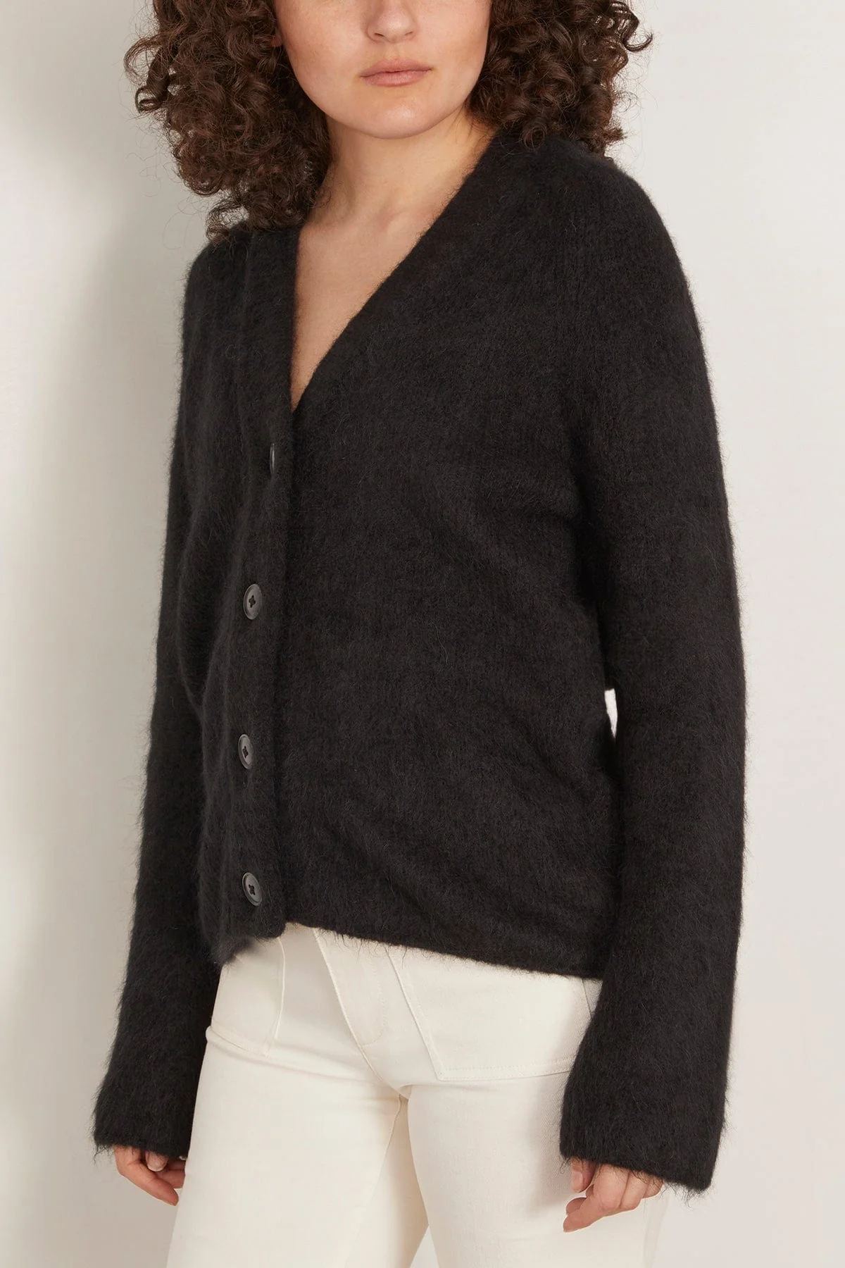Lynn V-Neck Cardigan in Black - Image 3