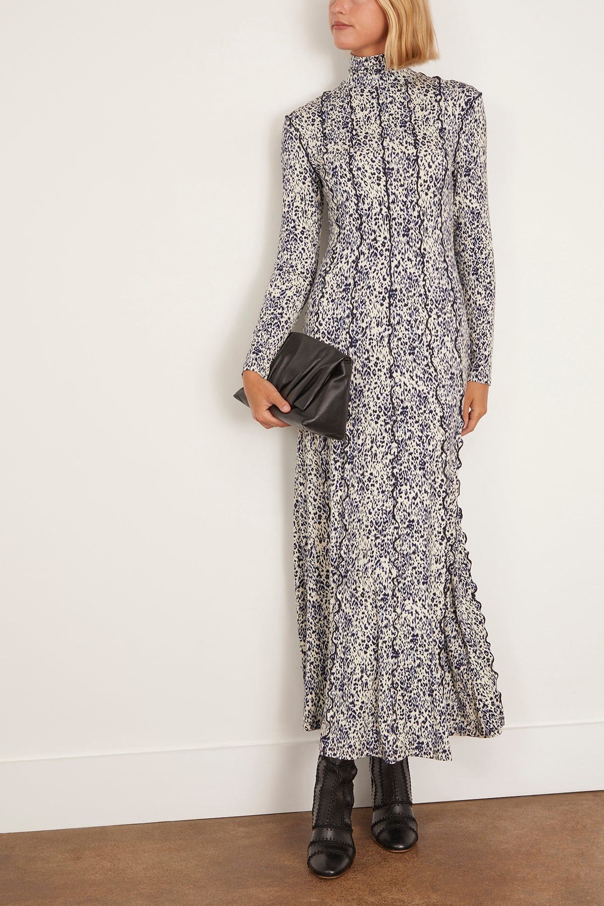 Mabel Dress in Cheetah Jersey Cream Multi - Image 2