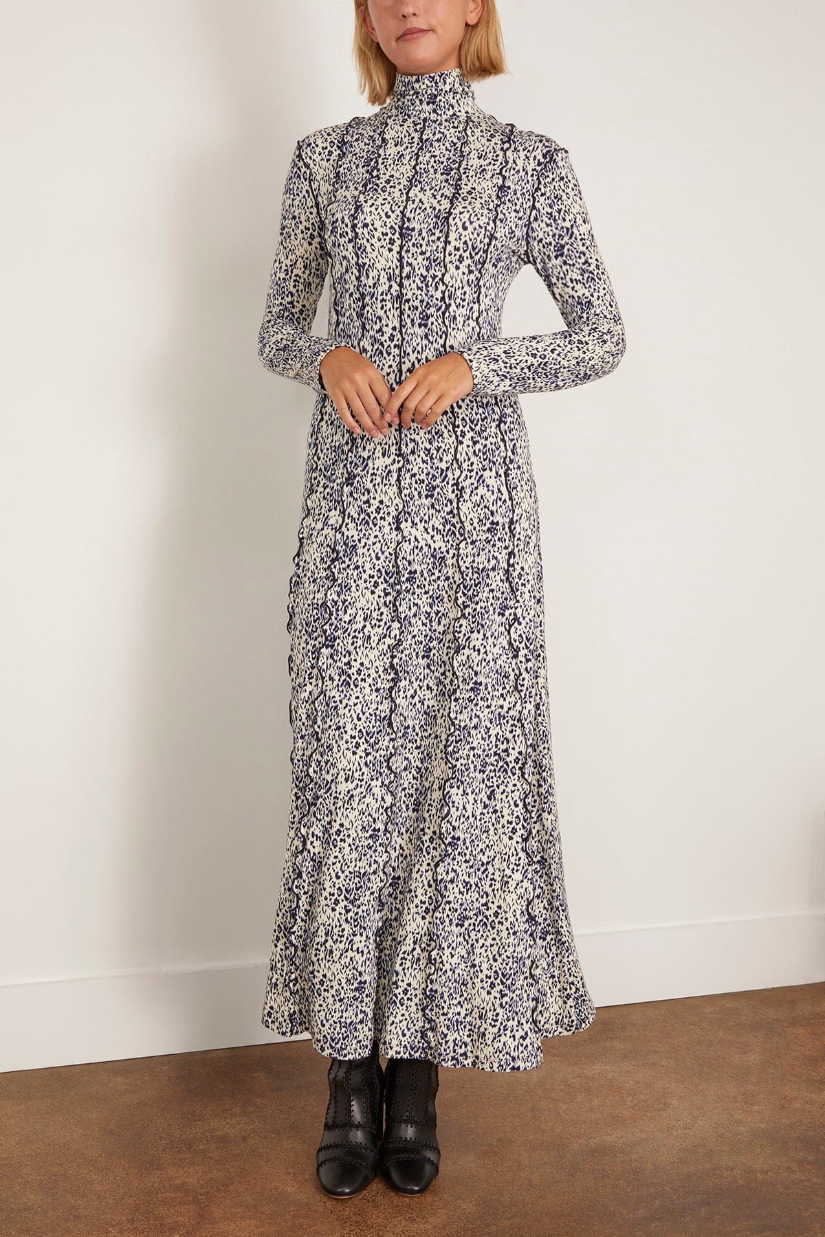 Mabel Dress in Cheetah Jersey Cream Multi - Image 3