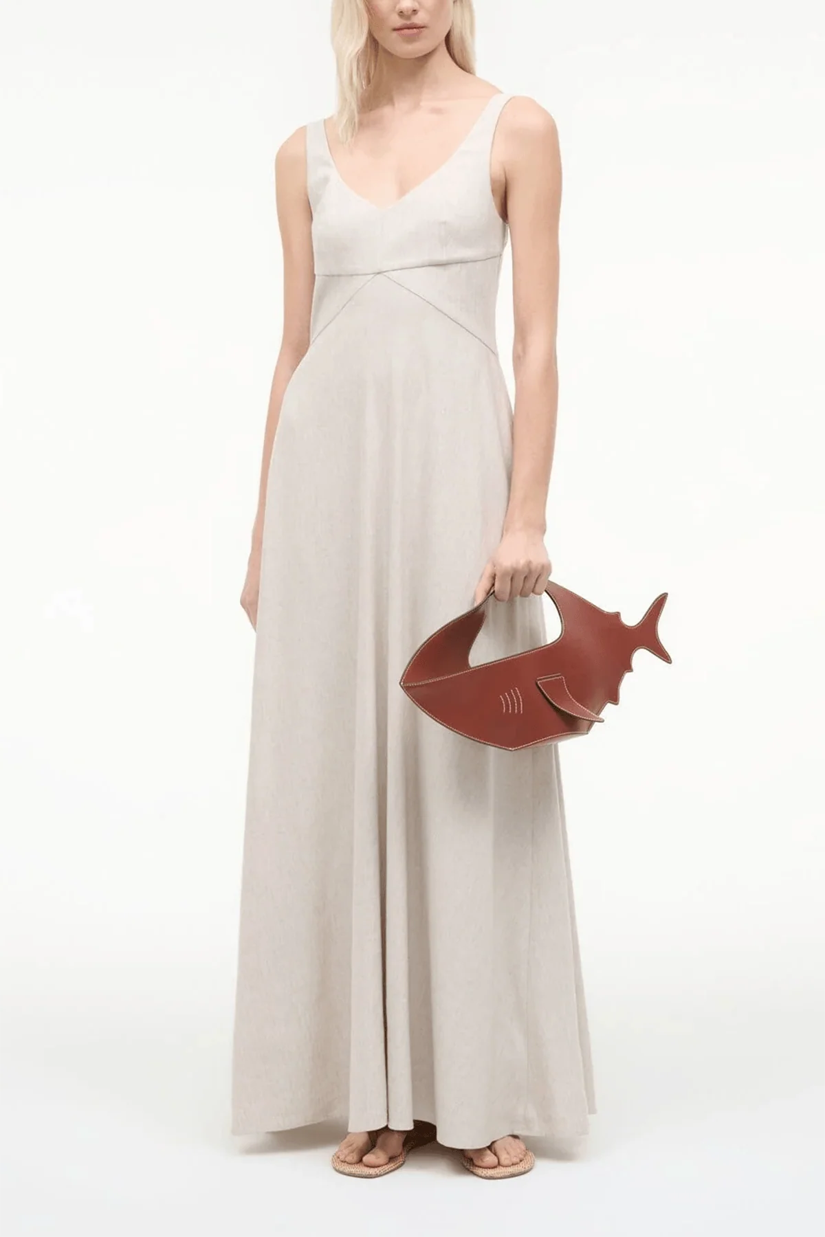 Madison Linen Dress in Natural - Image 2
