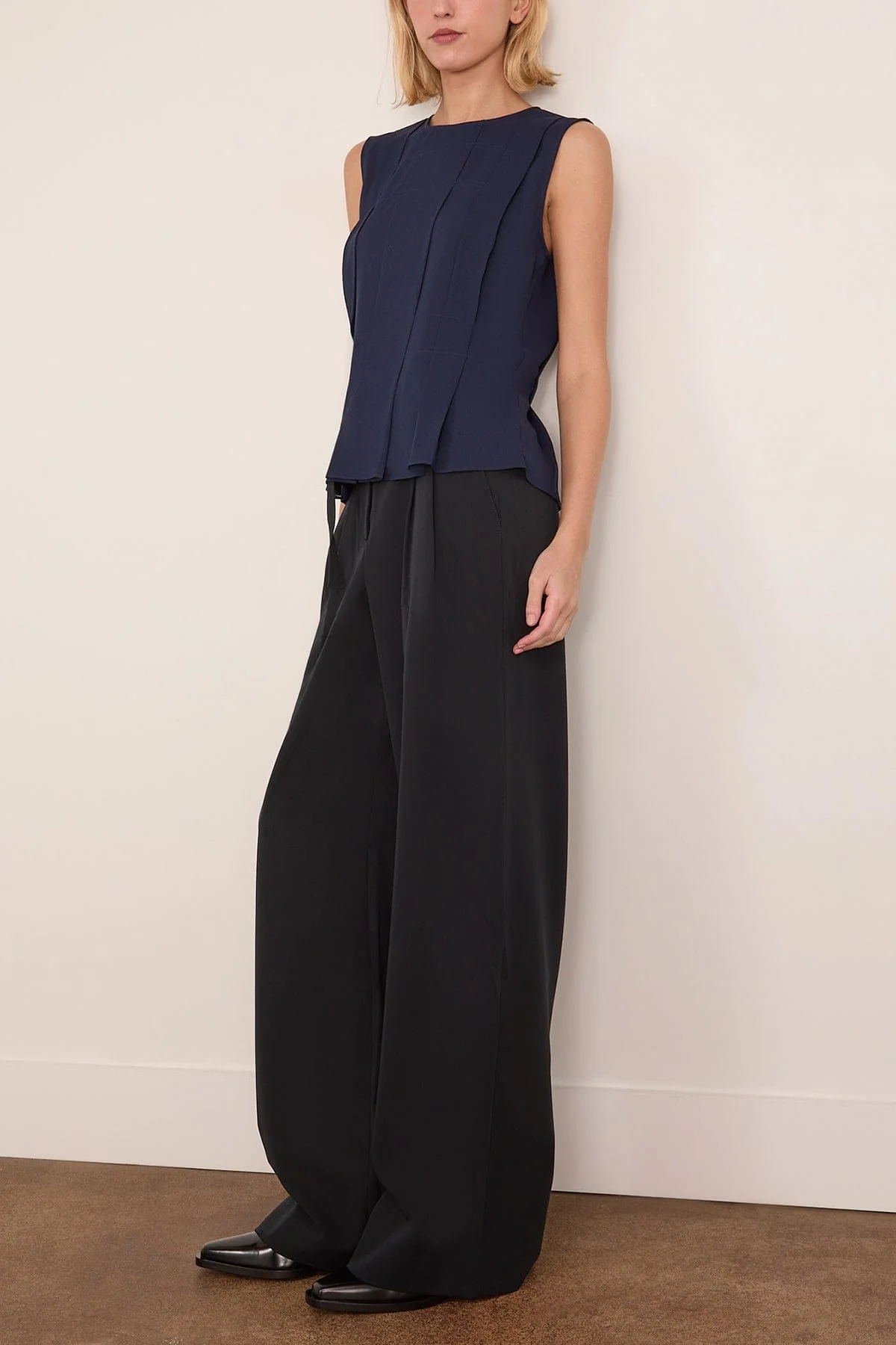 Makayla Top in Open Weave Flou Navy - Image 2
