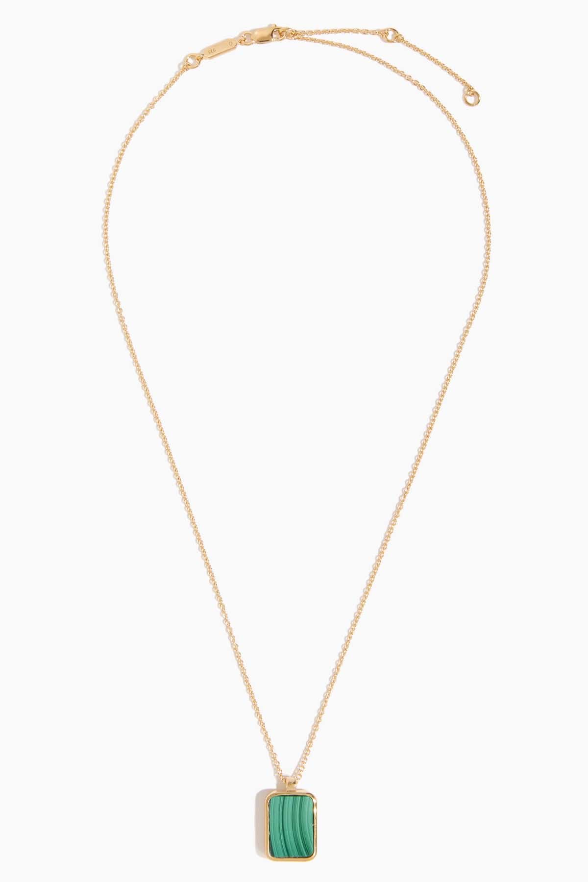 Malachite Tag Pendant in Gold - Image 3