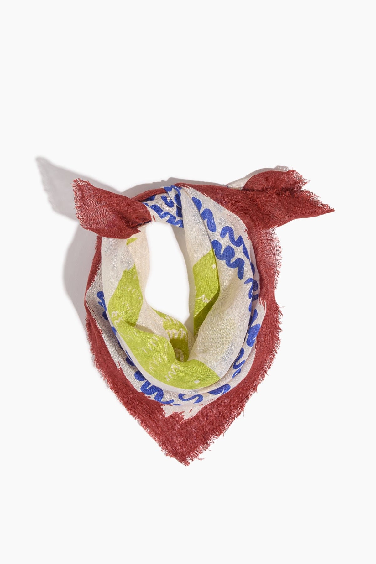 Market Fish Linen Bandana in Ecru