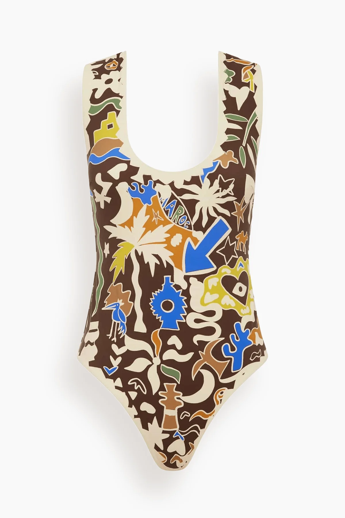 Maroc Scoop Neck One Piece in Multi