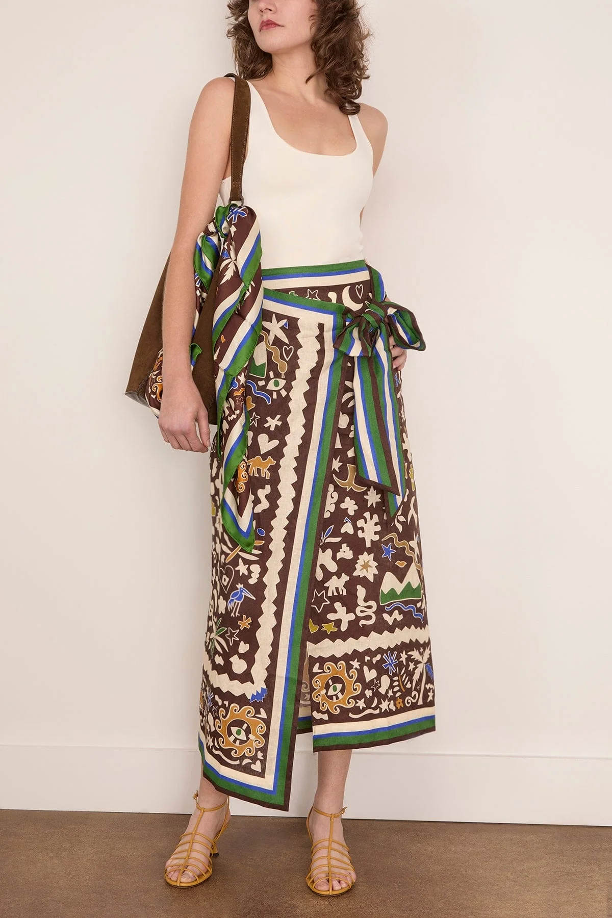 Maroc Wrapped Skirt in Multi - Image 2