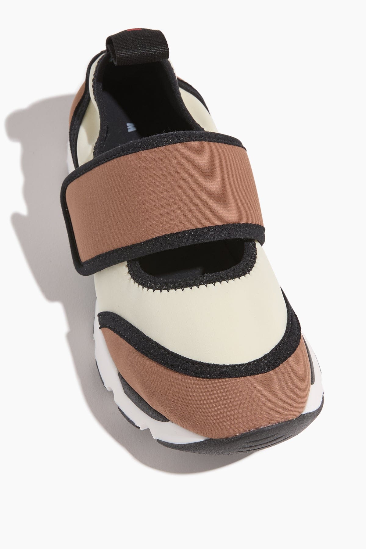 Mary Jane Running Sneaker in White/Light Brown - Image 4