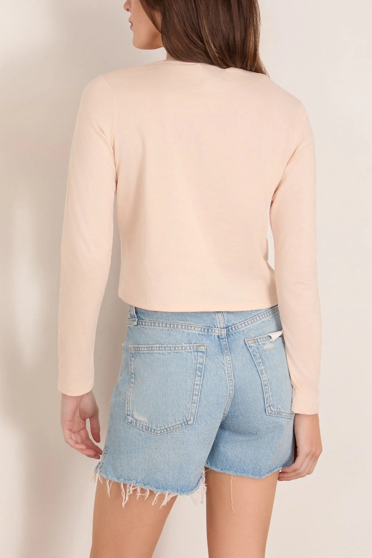 Masal Roundneck Long Sleeve Top in Cream Rose - Image 4