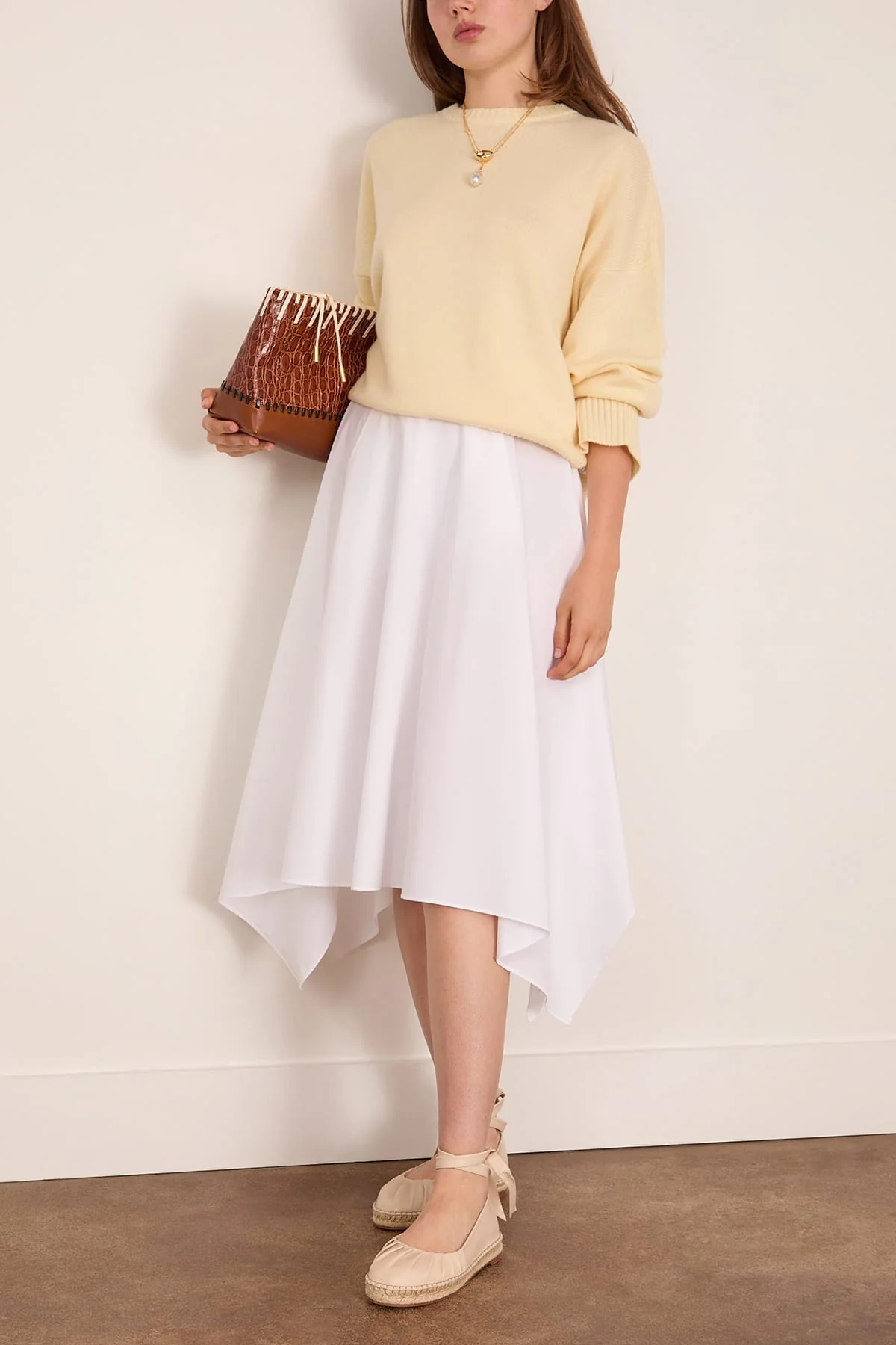 Matinee Cotton Skirt in White - Image 2