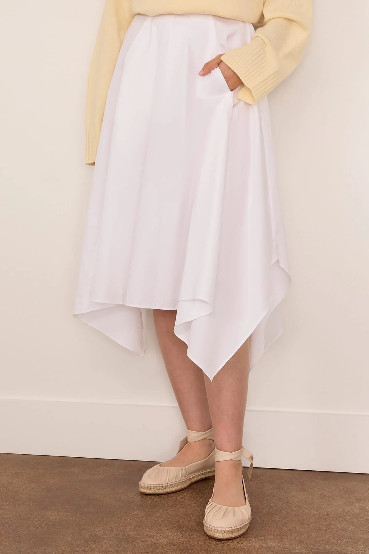 Matinee Cotton Skirt in White - Image 3