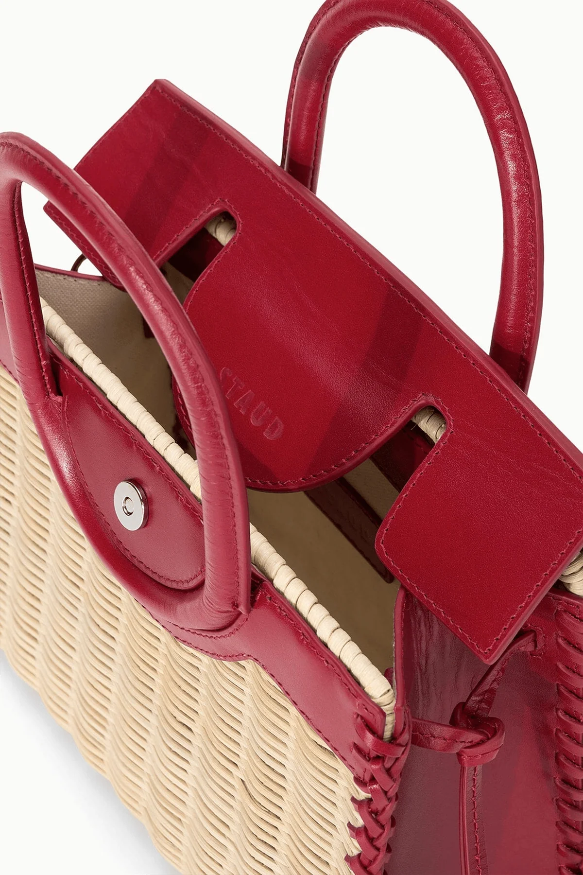 Maude Mini Wicker Carryall in Natural/Rogue - Image 4