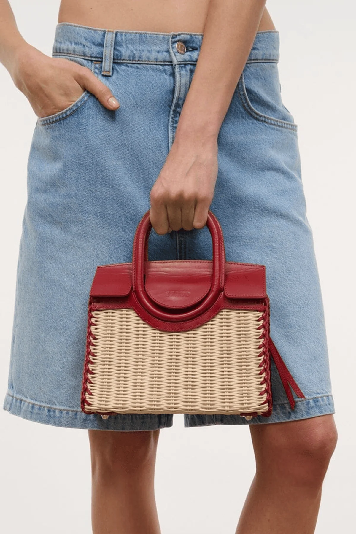 Maude Mini Wicker Carryall in Natural/Rogue - Image 5