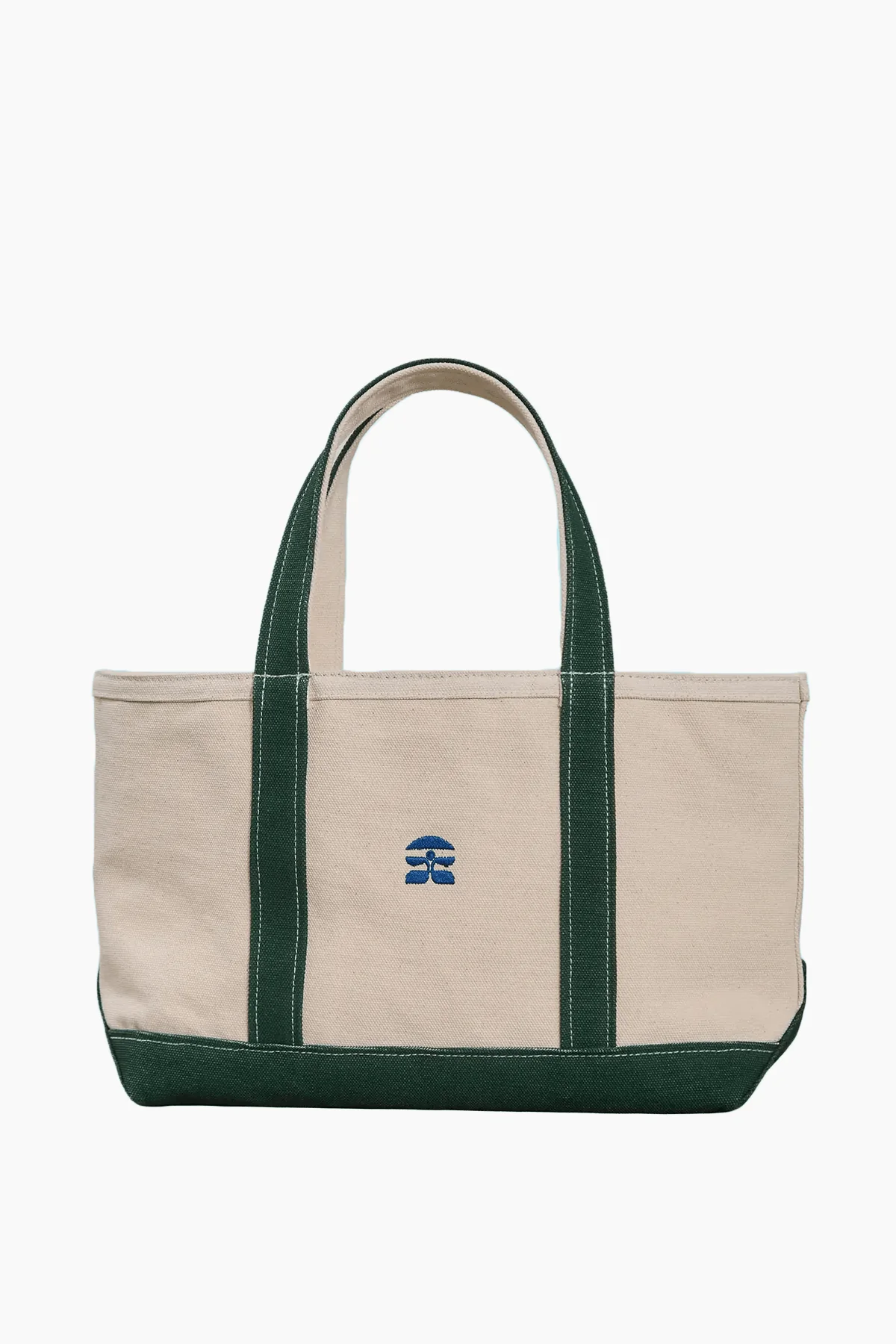 Medium HB Canvas Tote in Natural/Green - Image 3