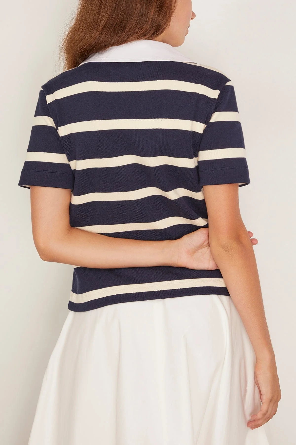 Melanie Top in Maritime Blue/Cream Wide Stripe - Image 4