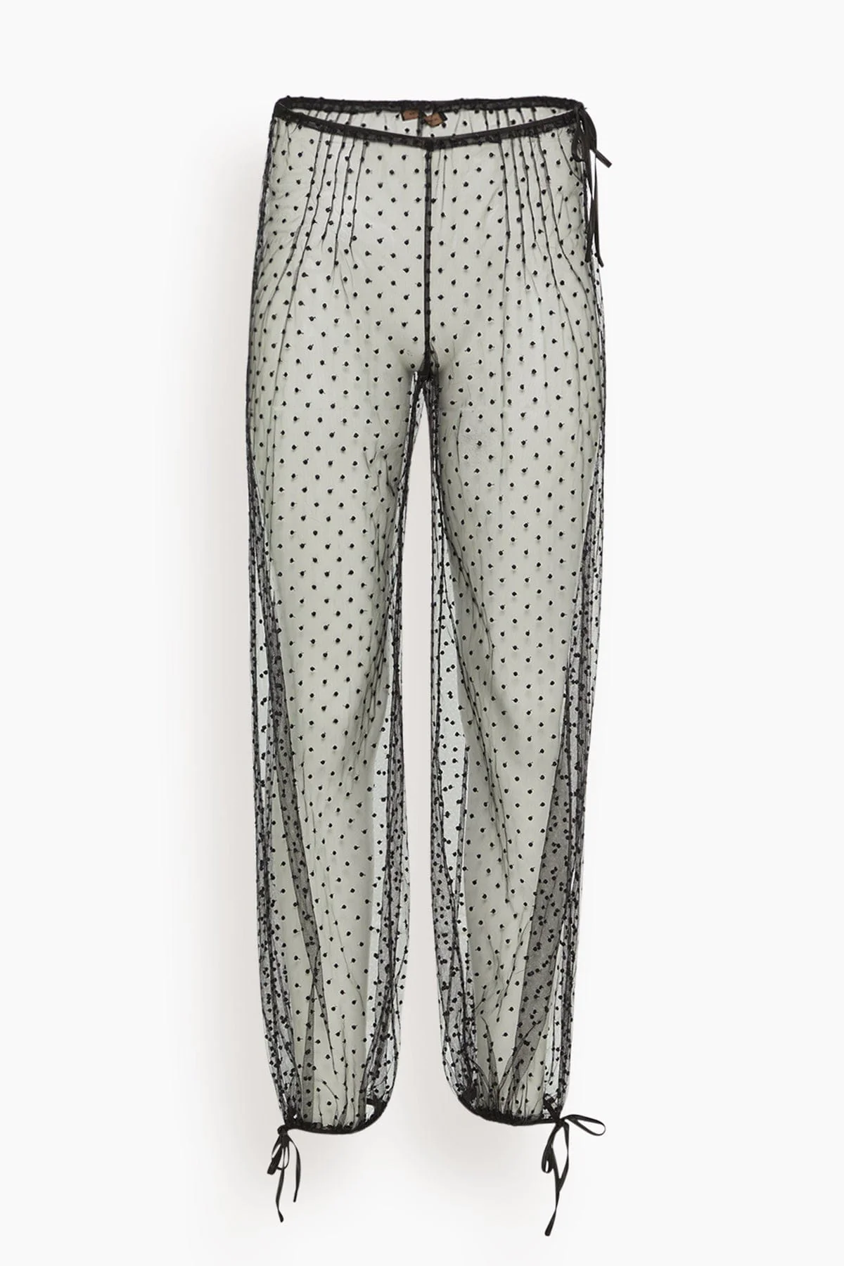 Merci Dot Embroidery Pant in Black