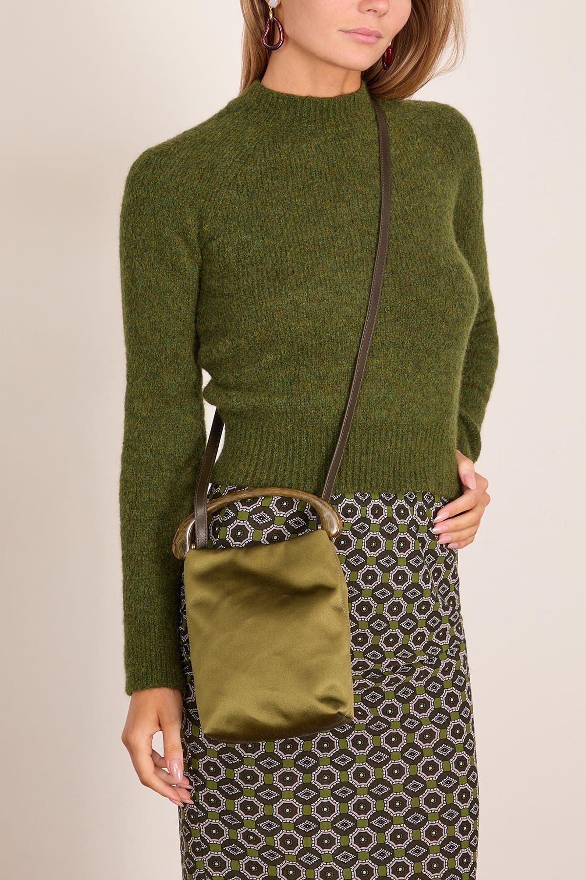 Micro Velvet Bag in Olive - Image 3