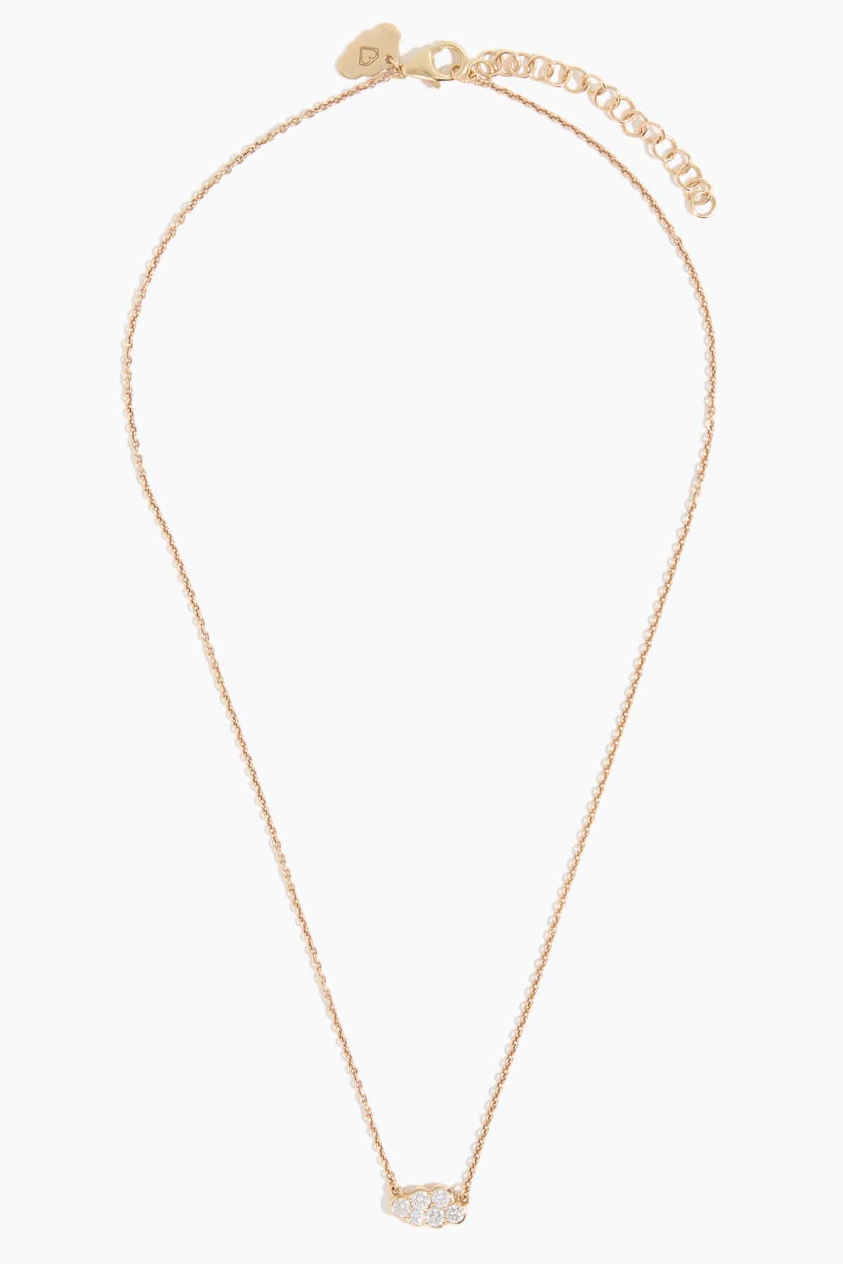 Mini Diamond Cloud Necklace in 14k Yellow Gold - Image 3
