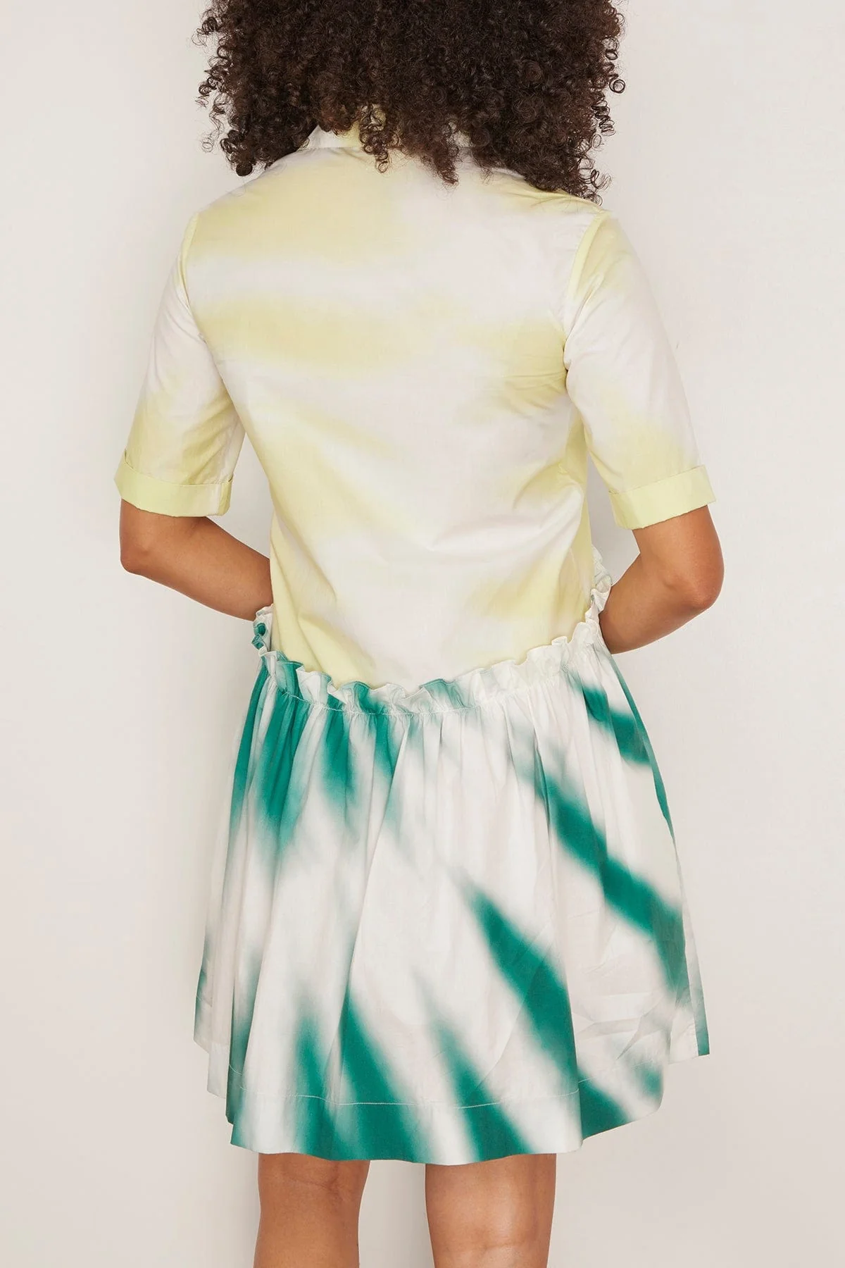 Mini Gathered Shirtdress in Tie Dye - Image 4