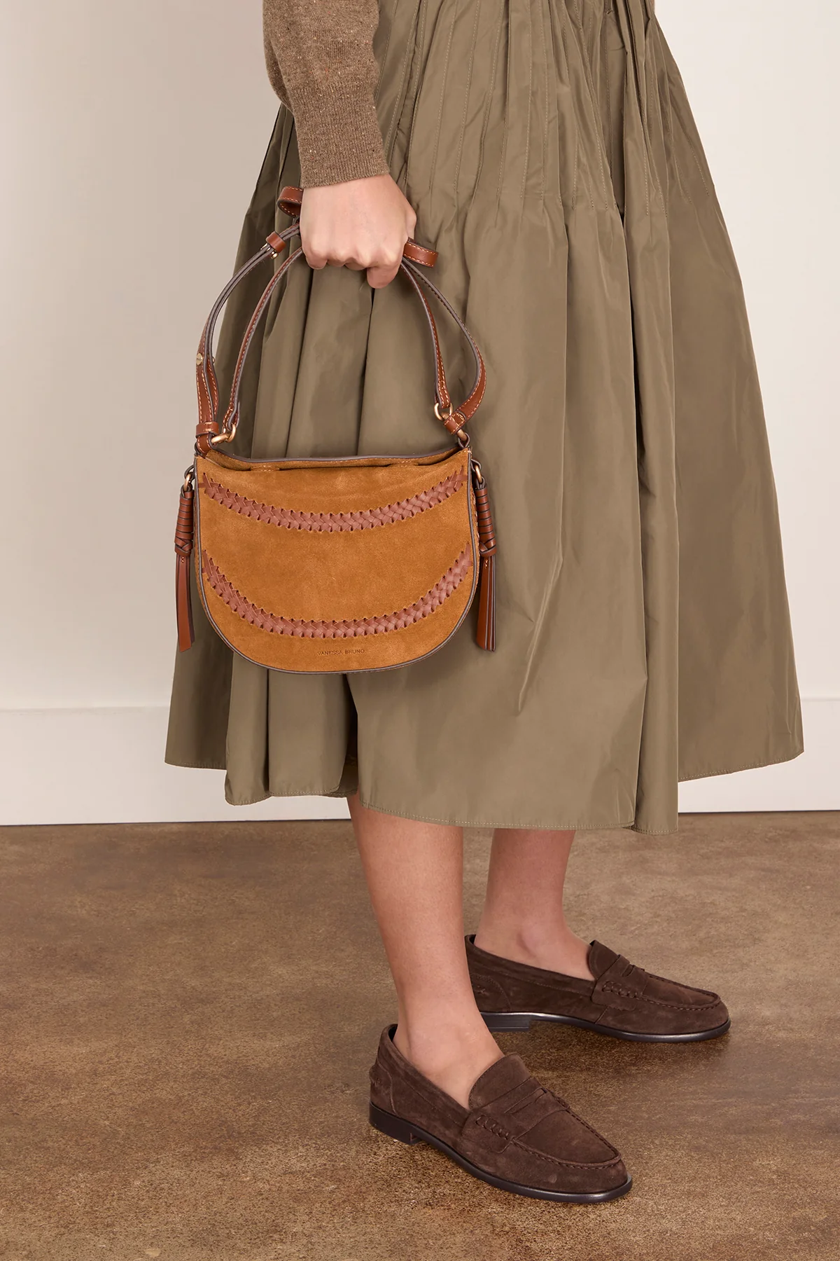 Mini Suede Daily Bag in Caramel - Image 3