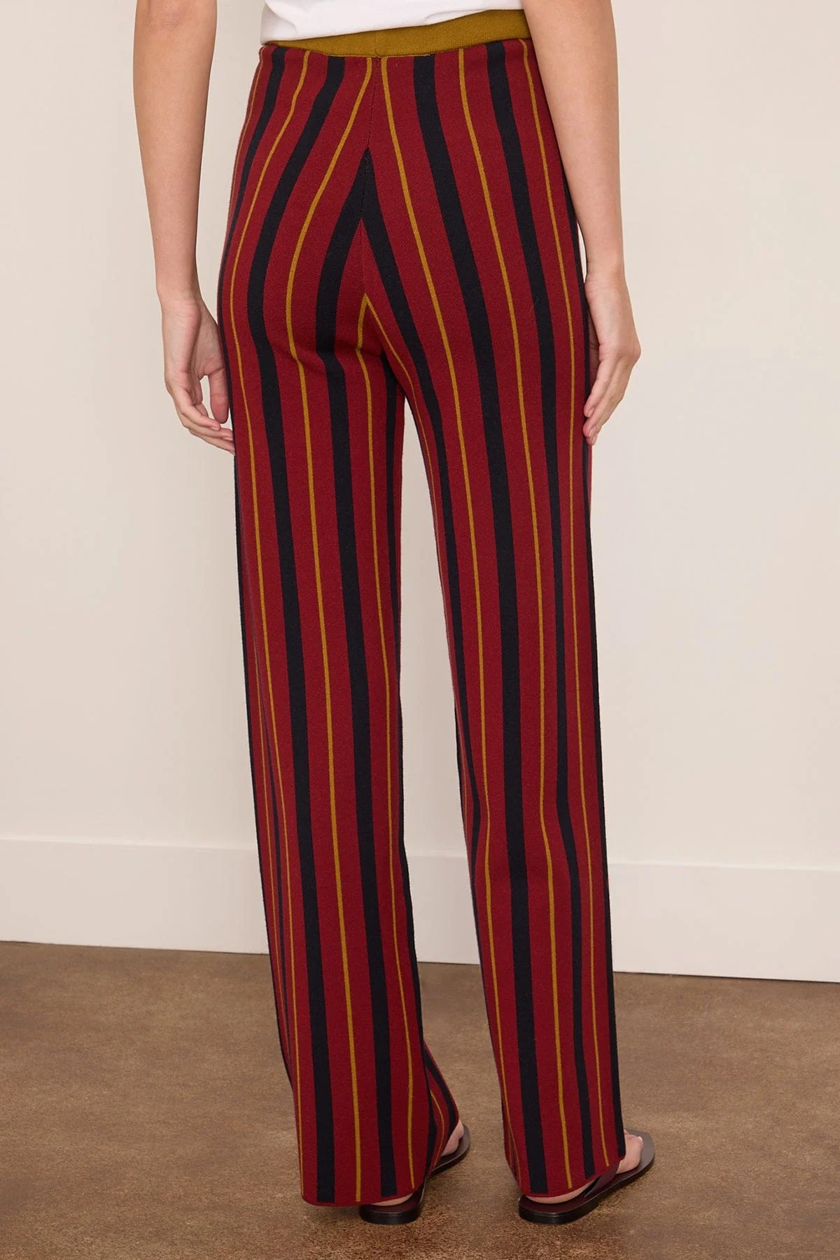 Mira Knitted Pant in Red Stripes - Image 4