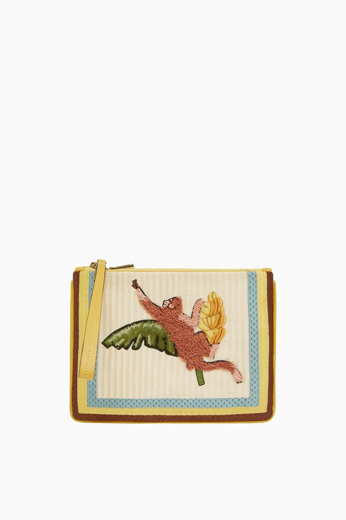 Mokshini Monkey Embroidered Clutch in Multi