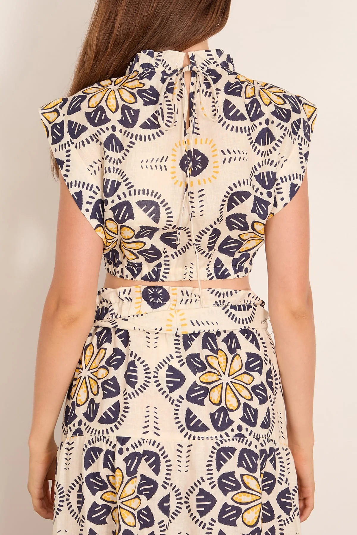 Muna Ruched Crop Top in Adey Soleil - Image 4