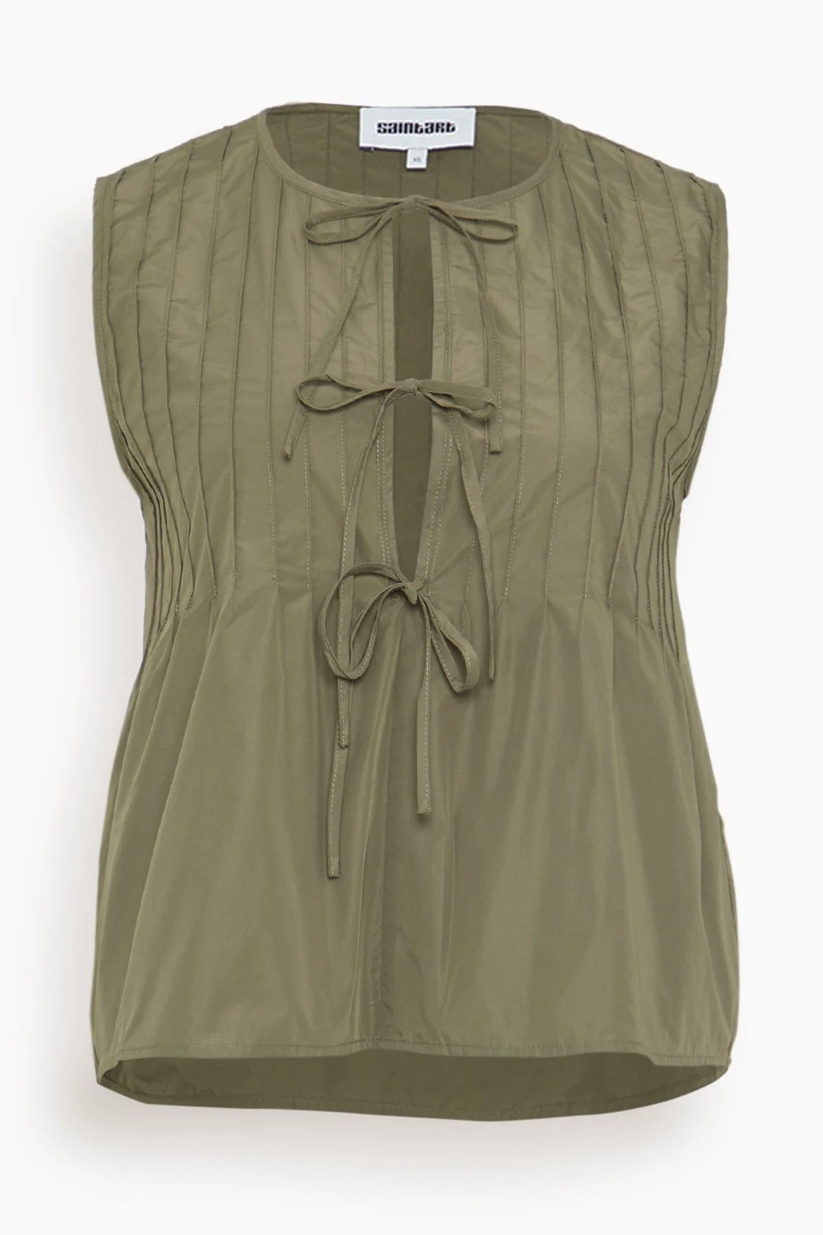 Nina Tie Front Top in Olive