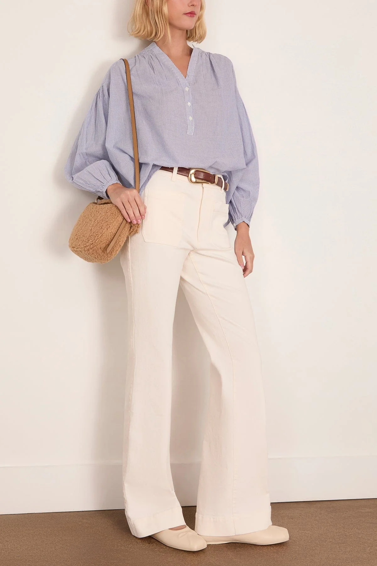 Nipoa Top in Blanc/Bleu - Image 2