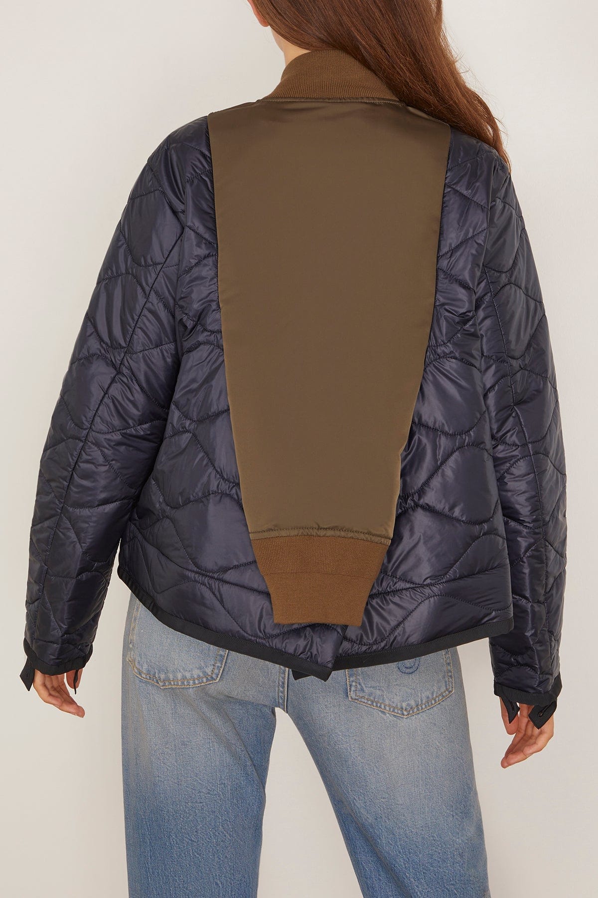 Nylon Twill Blouson in Dark Khaki/Navy - Image 4