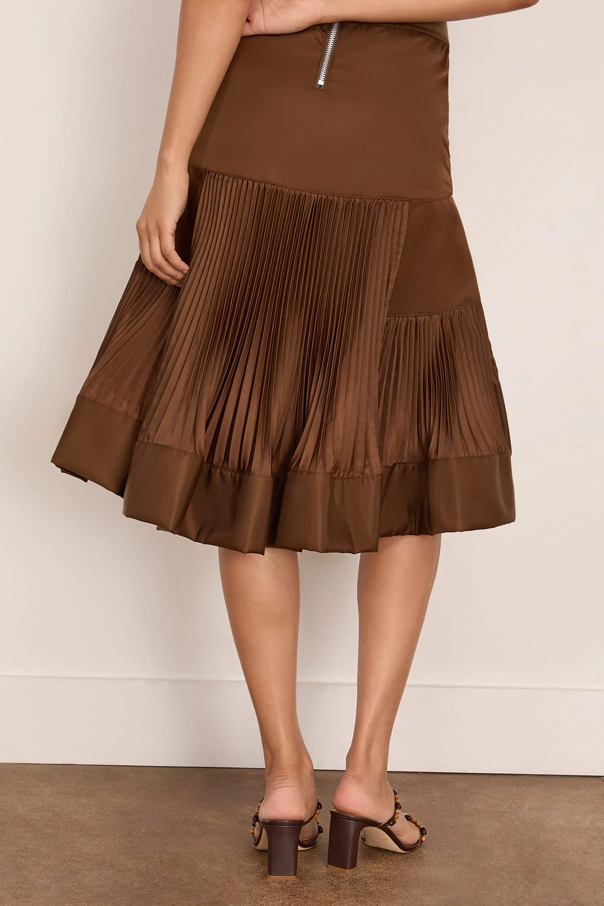 Nylon Twill Skirt in Brown - Image 4