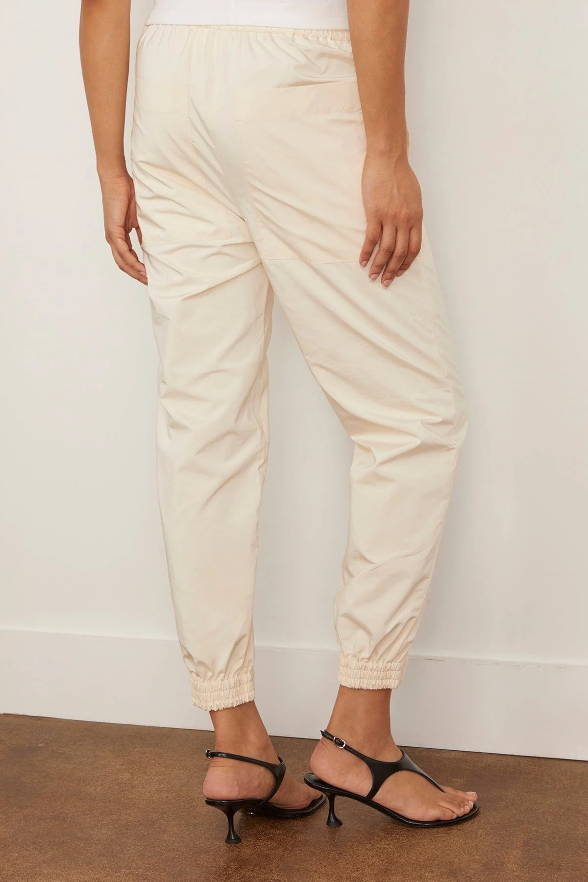 Nylon Zipper Jogger in Ivory - Image 4