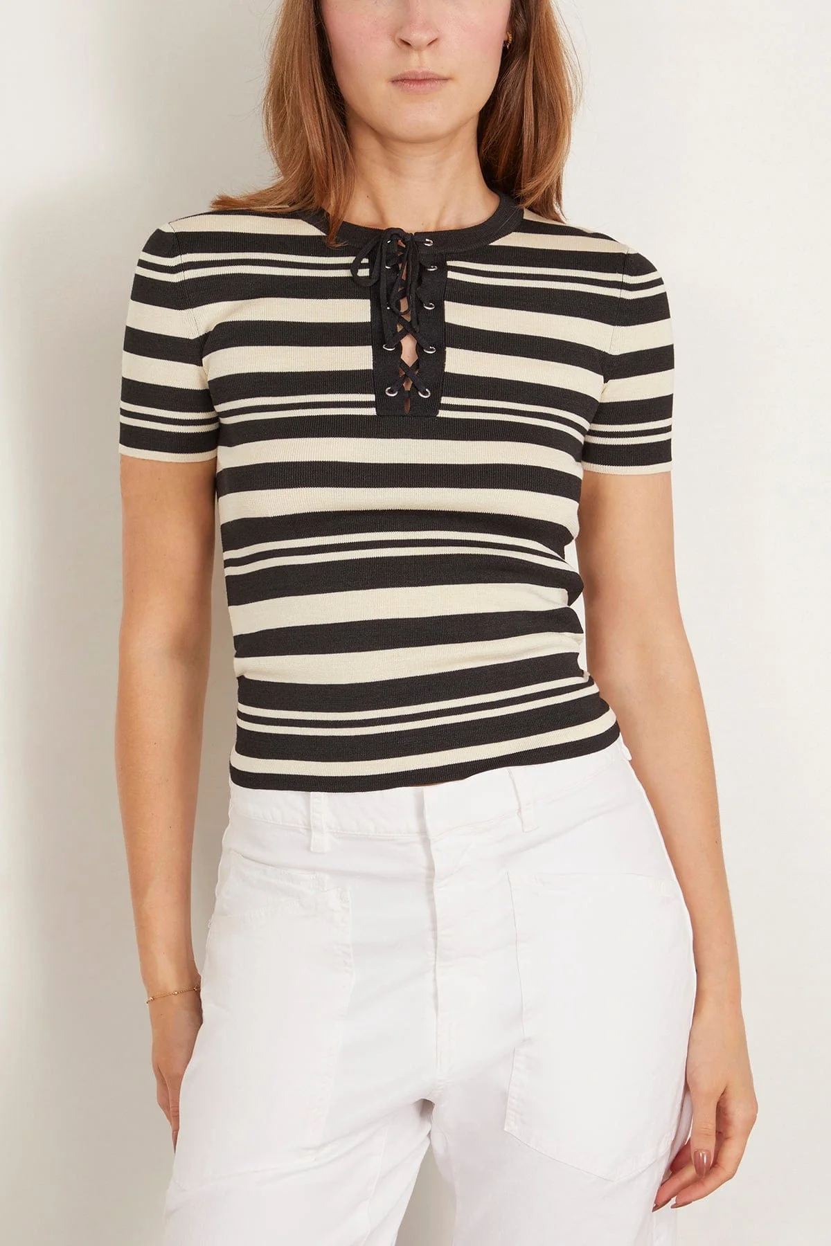 Oaklynn Sweater in Black/Ivory Stripe - Image 4