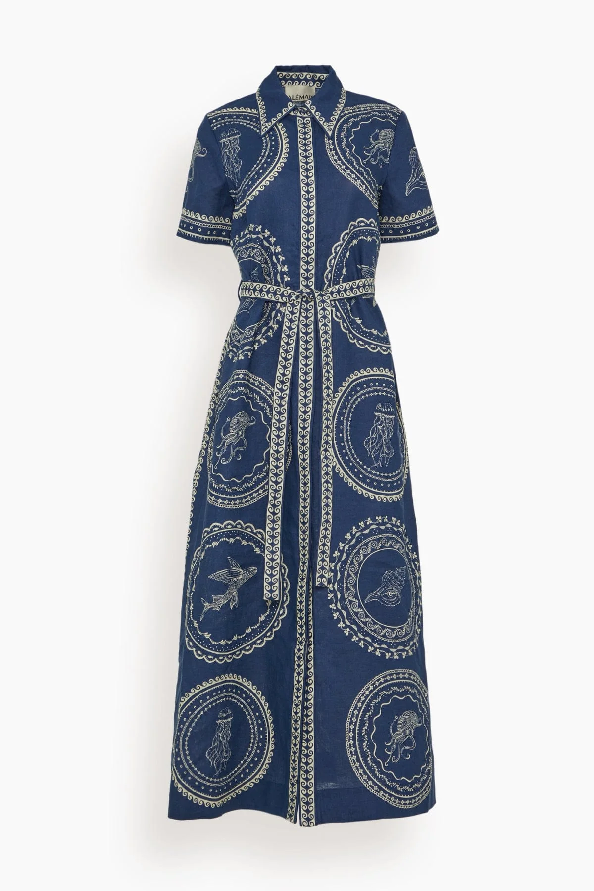 Oceane Linen Shirtdress in Navy (TS)