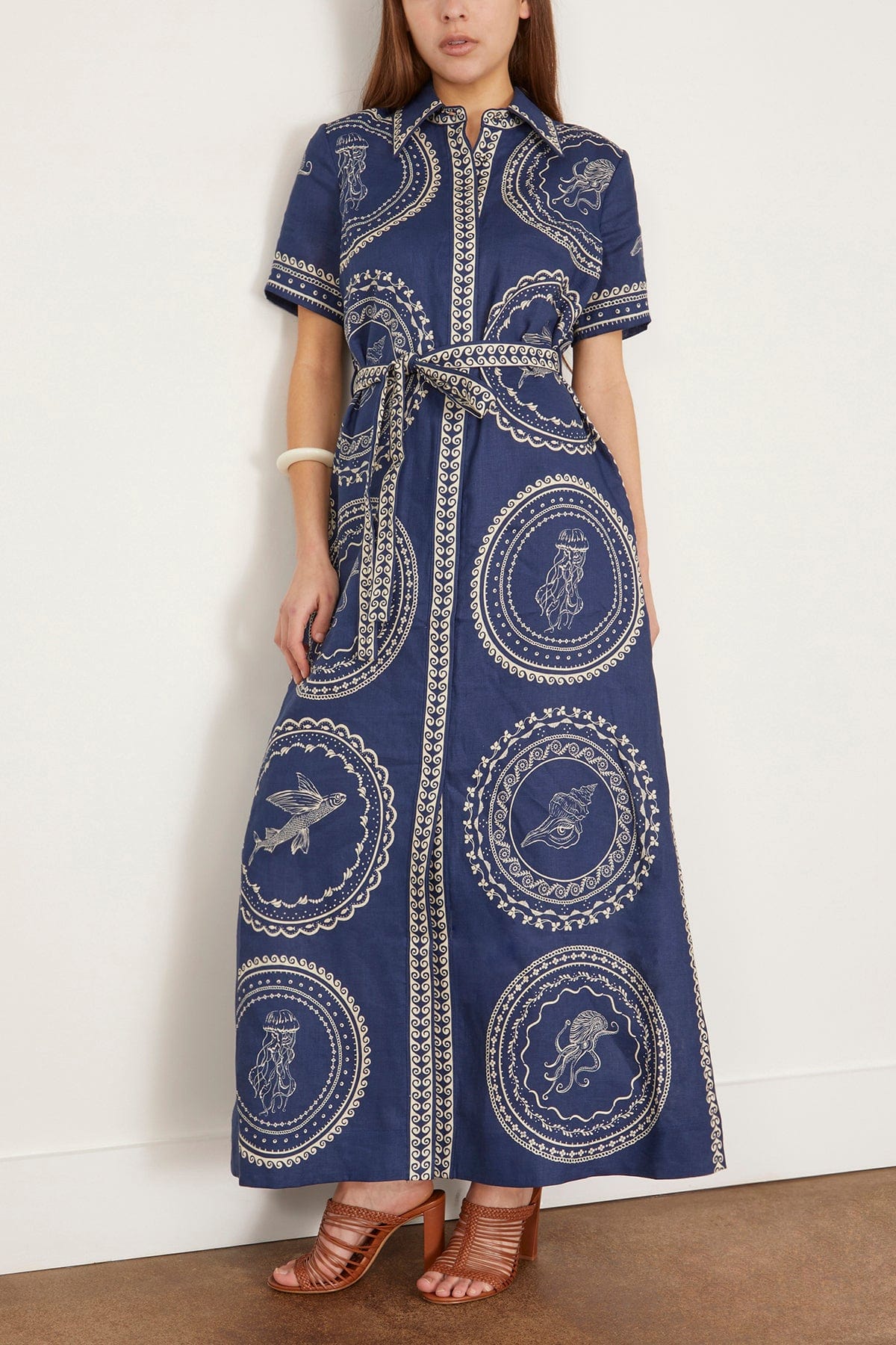 Oceane Linen Shirtdress in Navy (TS) - Image 2