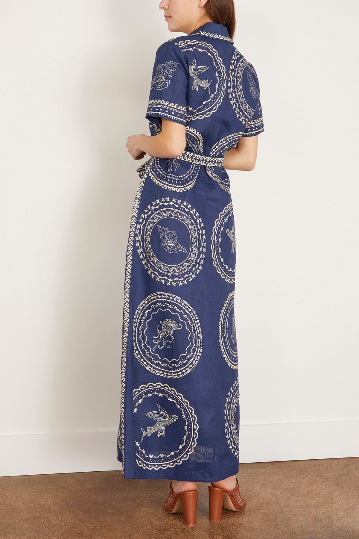 Oceane Linen Shirtdress in Navy (TS) - Image 4