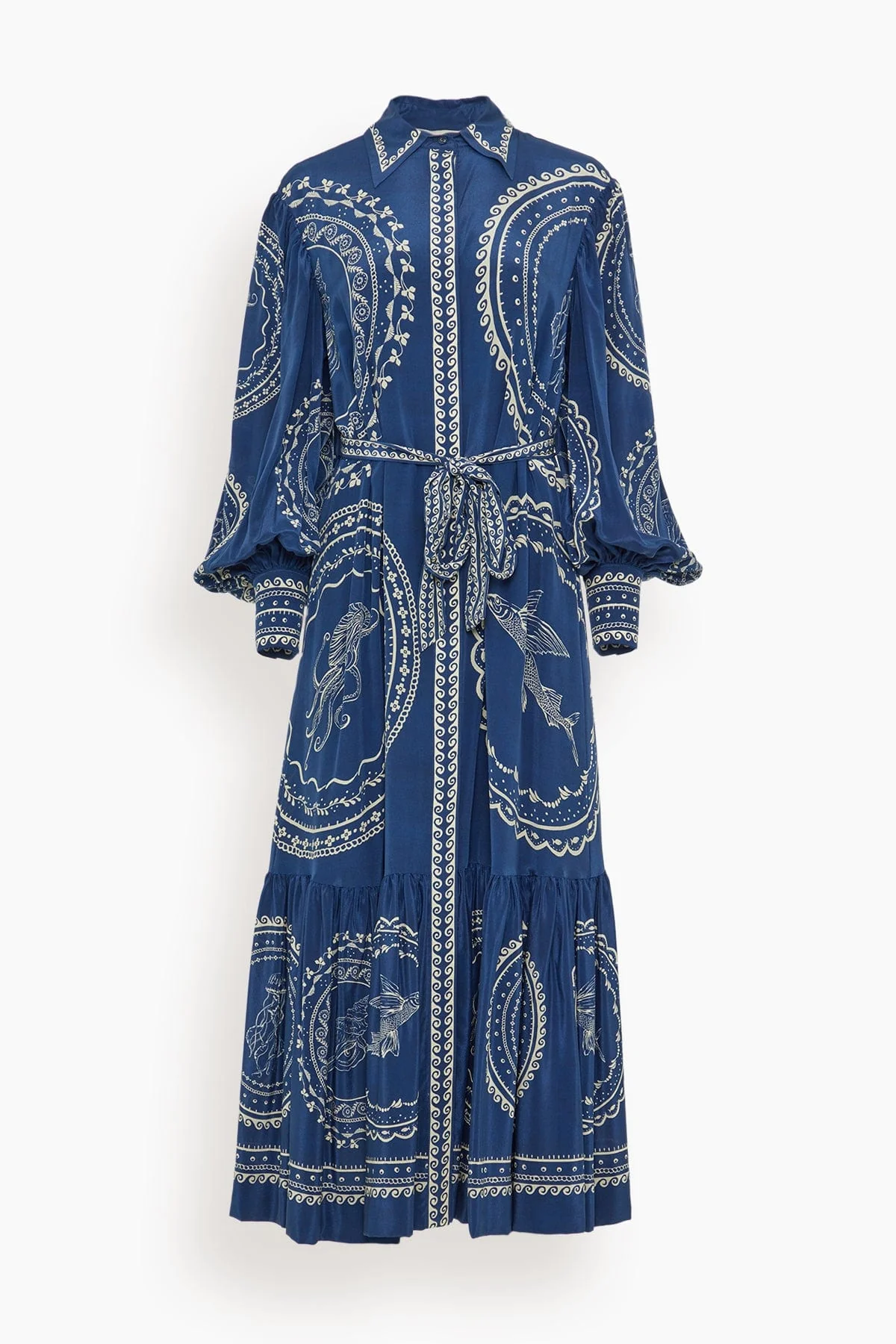Oceane Silk Shirtdress in Blue (TS)