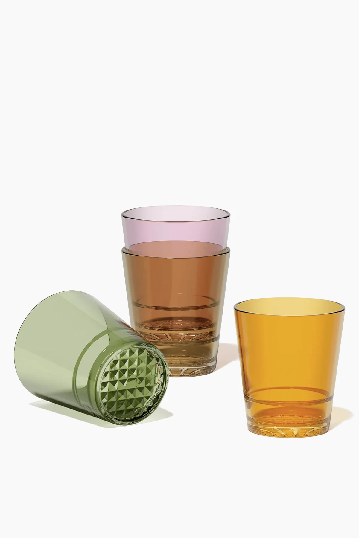 Old Fashioned Glasses - Set of 4 Mixed Colors