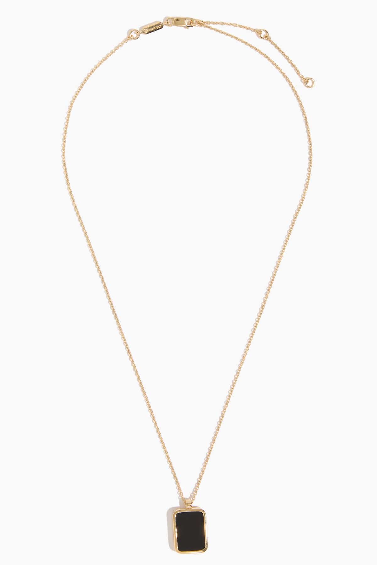 Onyx Tag Pendant Necklace in Gold - Image 3