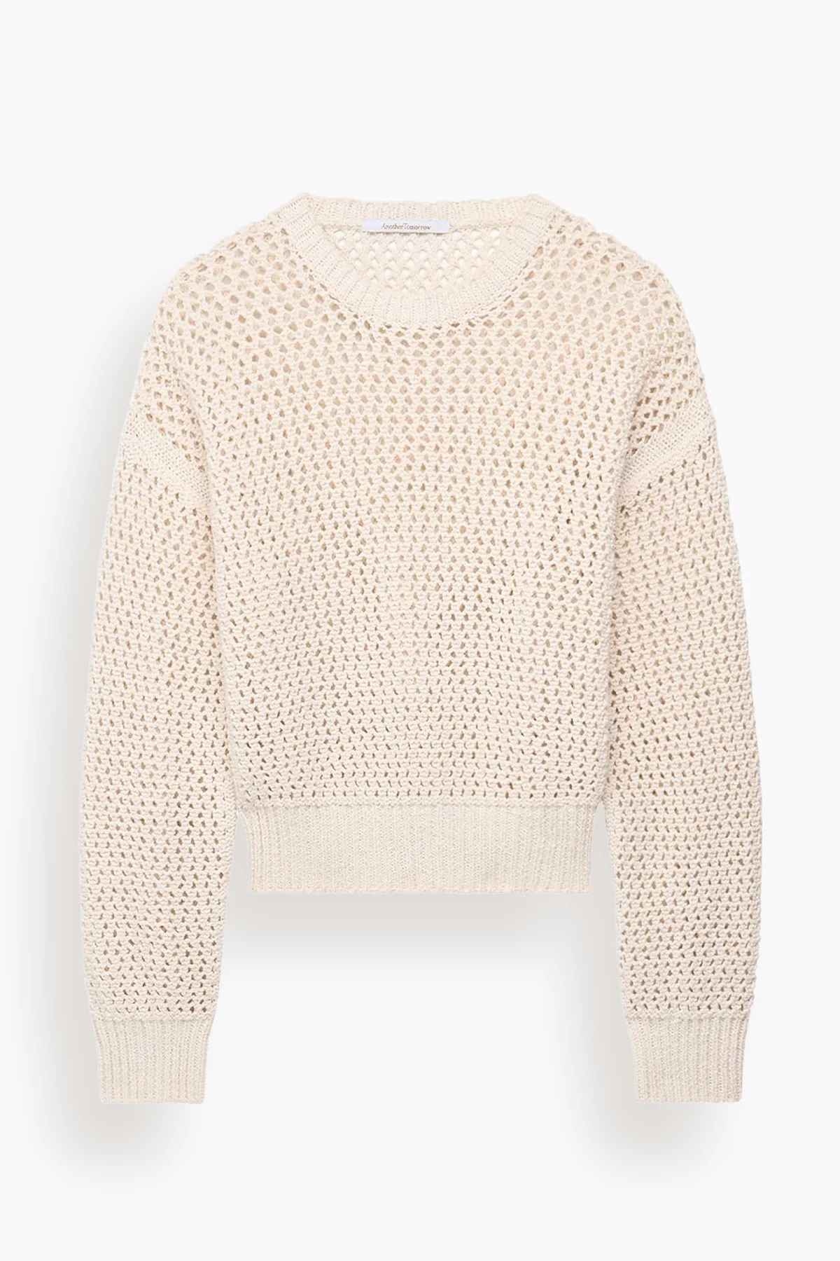 Open Knit Crewneck in Ecru