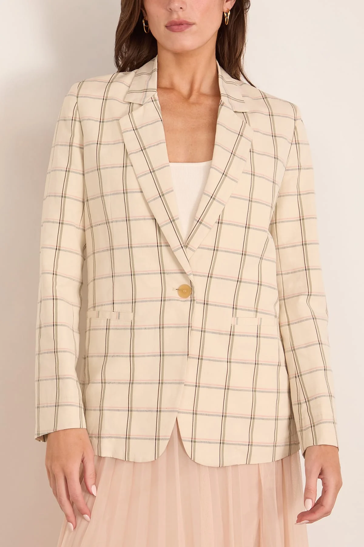 Organic Tartan Boxy Jacket in Lattementa - Image 3