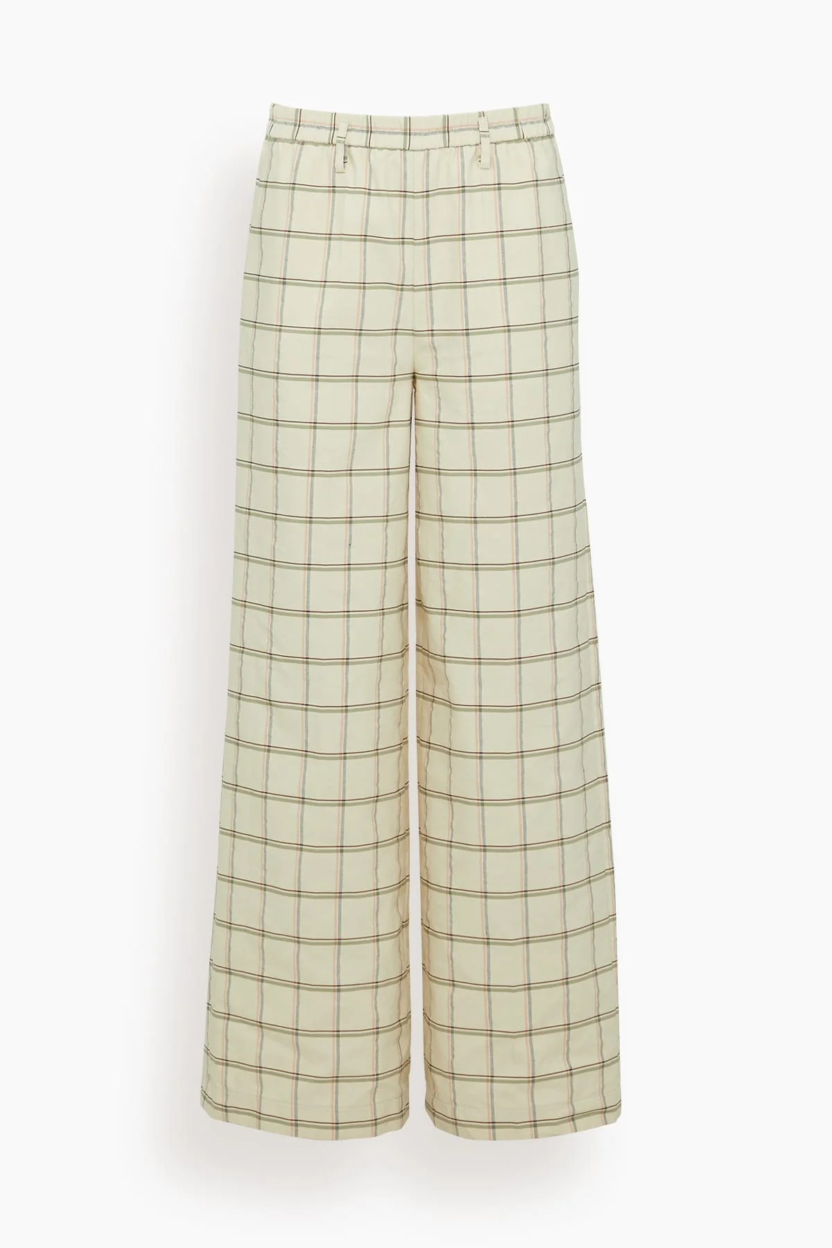 Organic Tartan Elasticated Loose Pants in Lattementa