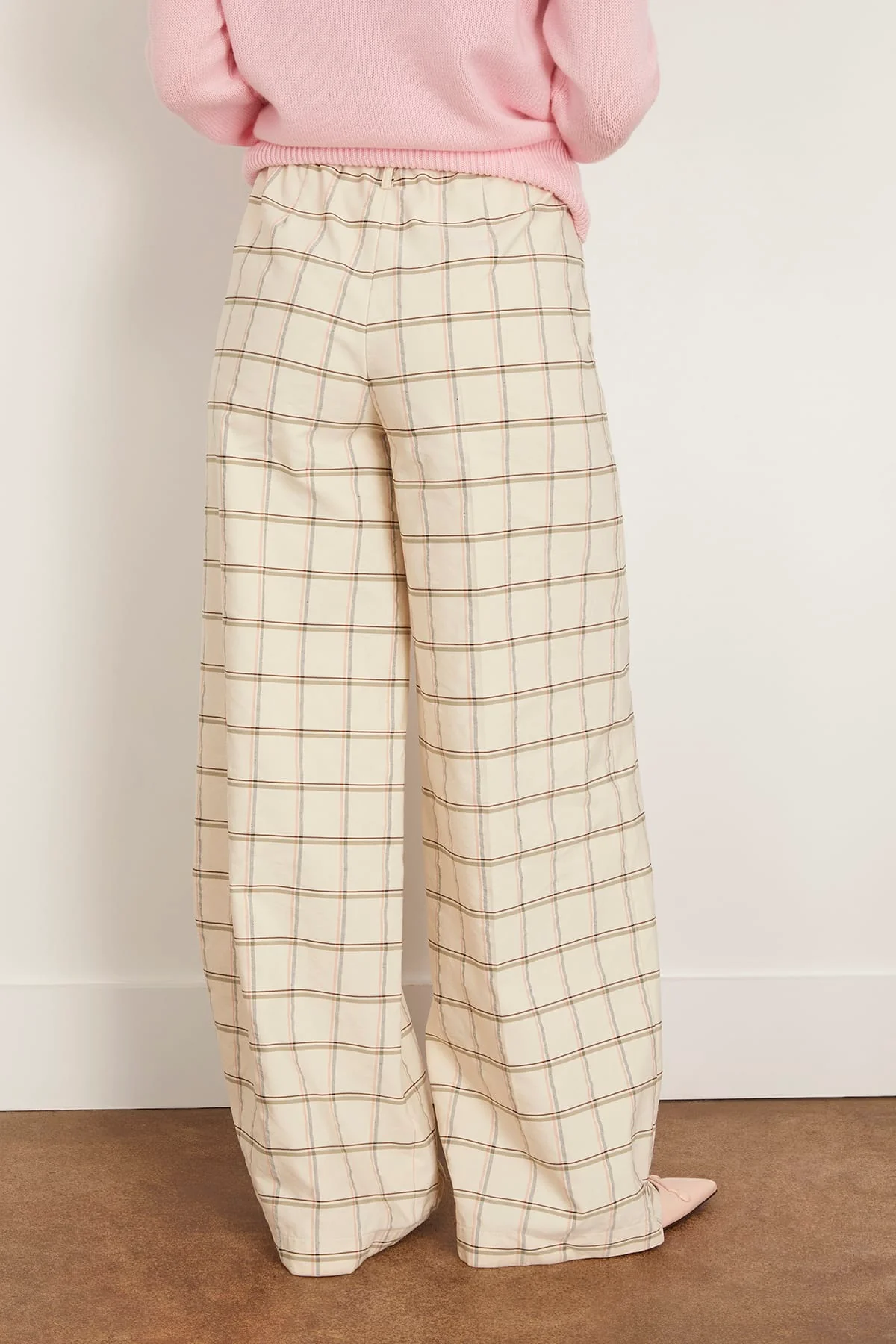 Organic Tartan Elasticated Loose Pants in Lattementa - Image 4